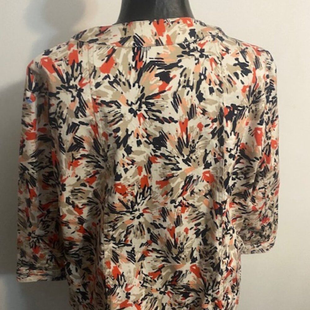 Ruby Rd. Multi-Color Abstract Design Zip Front 3/… - image 3